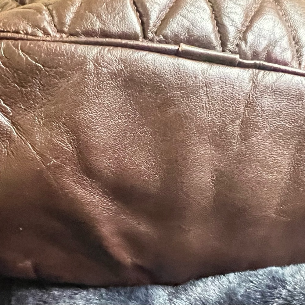 Stylish Brown and Gold Backpack with Drawstring Closure and Quilted Design - Picture 10 of 15
